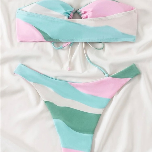 Colorblock bandeau Bikini NWOT - Picture 4 of 4